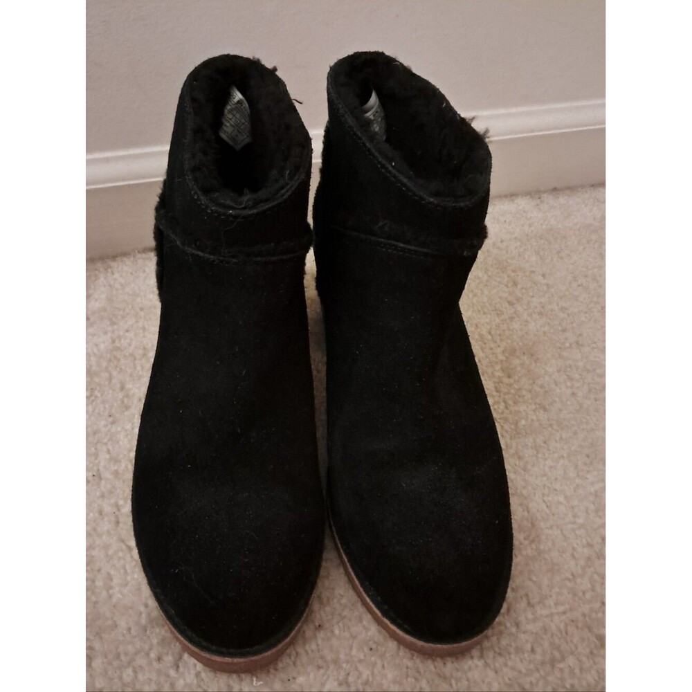 UGG Boots Women's 8.5 Black Suede Block Heel Kasen Chunky Water Resistent Winter - Picture 4 of 10